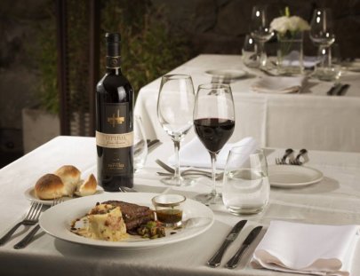 Bodegas Septima-Un restaurante con vista a los Andes